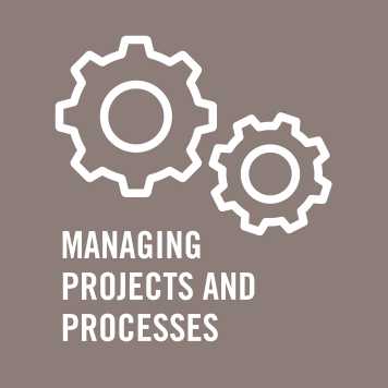 Icon Managing projects and processes