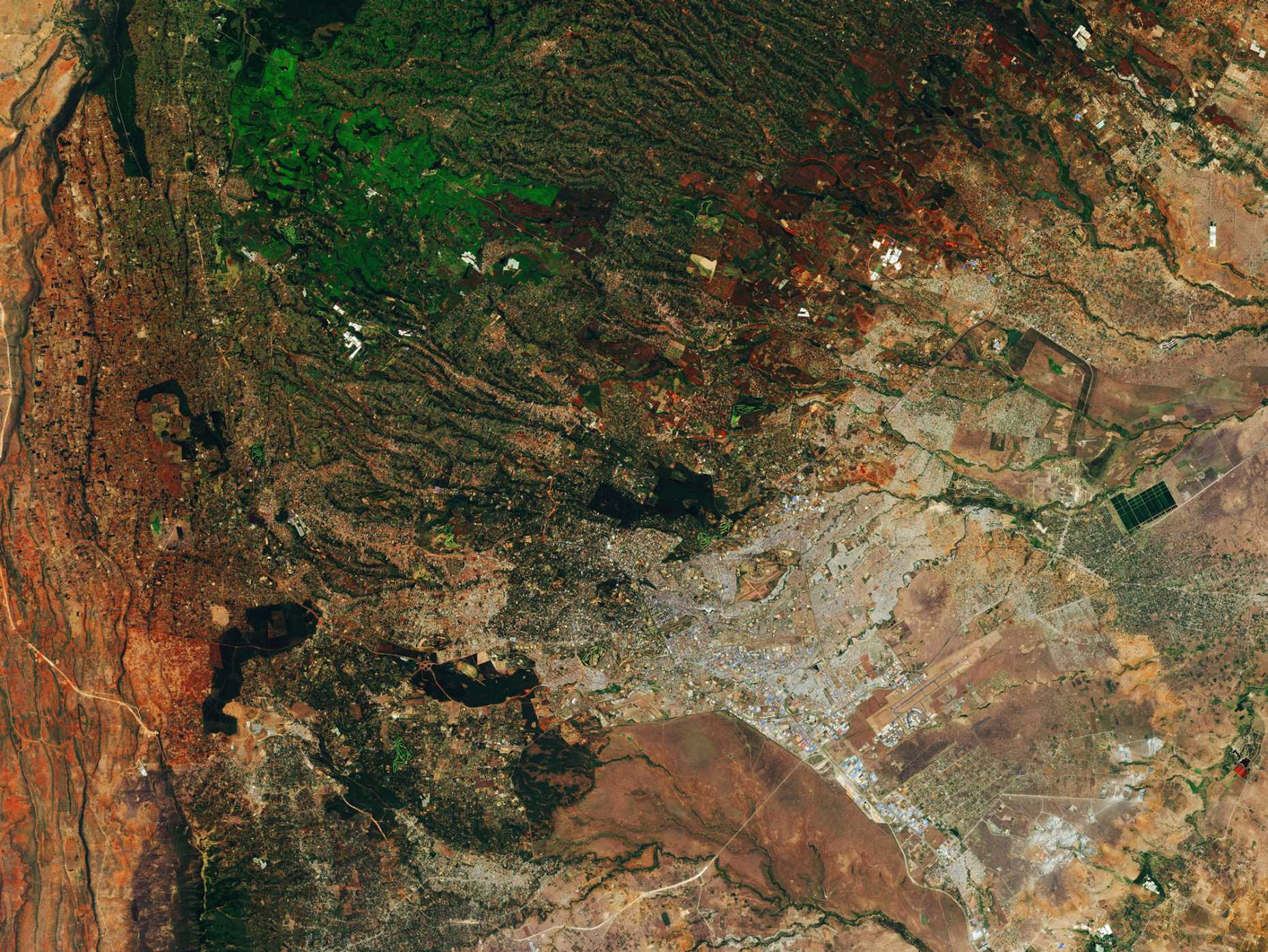 Satellite image of Nairobi (Kenya).